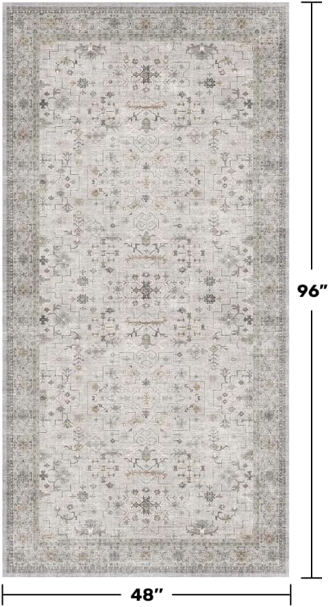 Light Gray Washable Rugs for Living Room - Image 2
