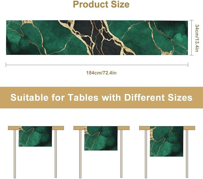 Marble Table Runner, 13x70 Inch - Image 3