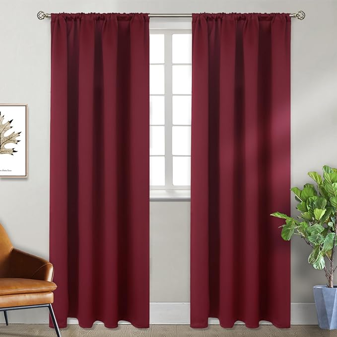 BGment Burgundy Blackout Curtains 84 Inches Long - Image 6