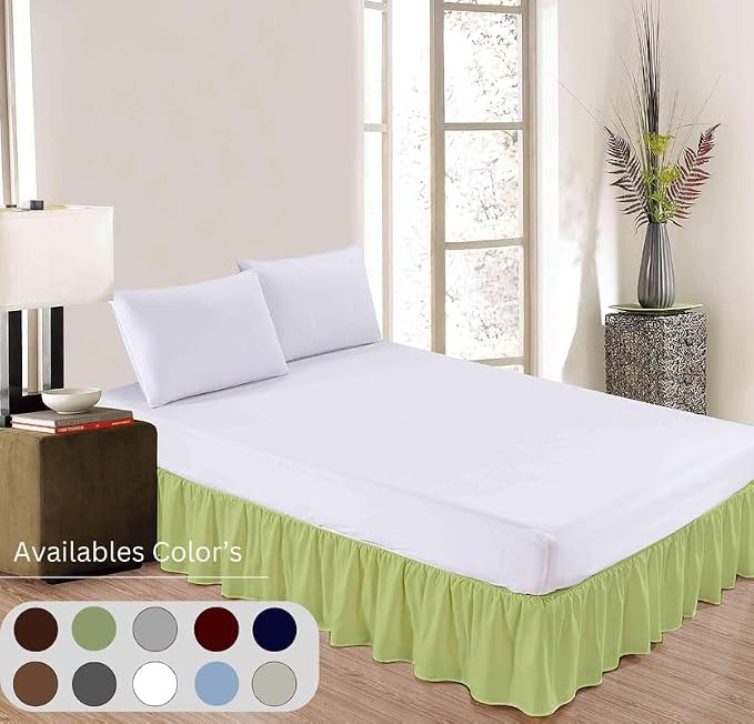 Ruffle Bed Skirt with Split Corners, Microfiber Dust Ruffled - Image 3