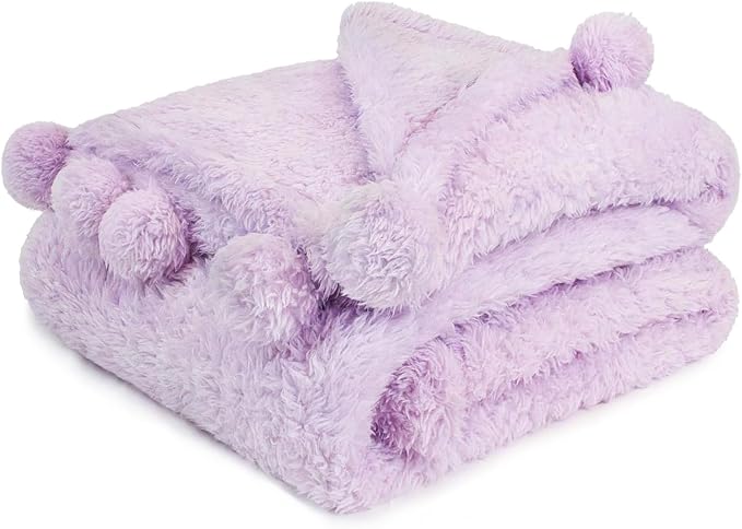 PAVILIA Lavender Sherpa Throw Blanket - Image 7