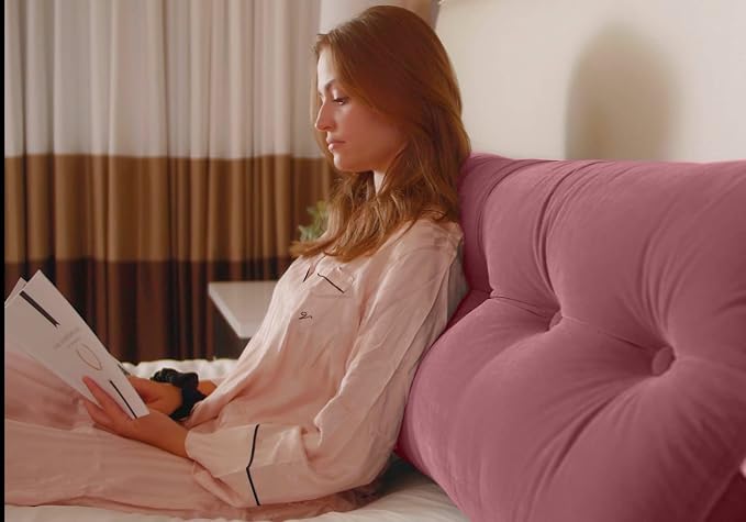 Triangular Reading Bed Rest Pillow Large Bolster Cushion Headboard Backrest - Image 2