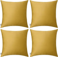 Thmyo 4-Pack 100% Cotton Comfortable Solid Decorative Throw Pillow Case Square by Thmyo