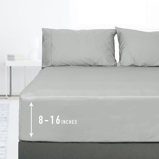 Sunflower Queen Fitted Sheet, 1-Piece Deep Pocket Fitted Bottom Sheet 16" by SunflowerHometexUS