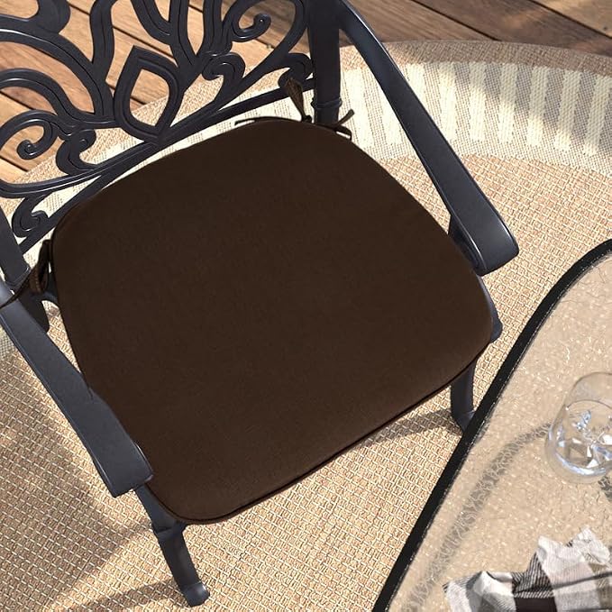 Outdoor Chair Cushions Set of 2, Patio Seat Cushion 17"x16"x2", U-Shaped Dining - Image 6