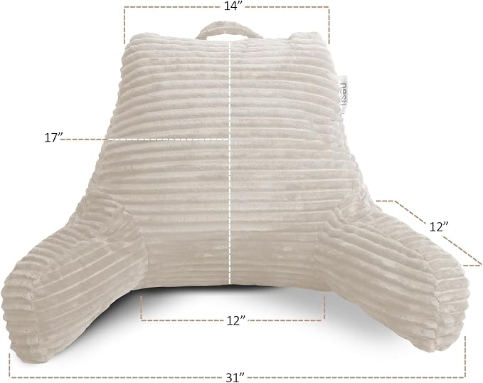 Hearth & Harbor Reading Pillow for Bed Adult – Back Pillow for Sitting in Bed - Image 6