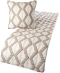 The HomeCentric Ivory Bed Runner, Twin Size 53"x18" Decorative Bed Runner by TheHomeCentric