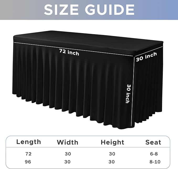 Nasitos Black Rectangle Tablecloths, 2 Pack - Image 4