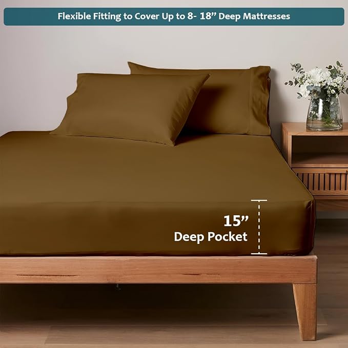 Luxury Queen Sleeper Sofa Bed Sheet Set, 100% Egyptian Cotton, 338 Thread Count - Image 3