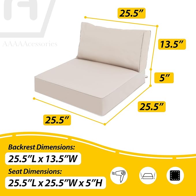 AAAAAcessories Outdoor Deep Seat Cushions, Waterproof, Fade-Resistant Patio - Image 5