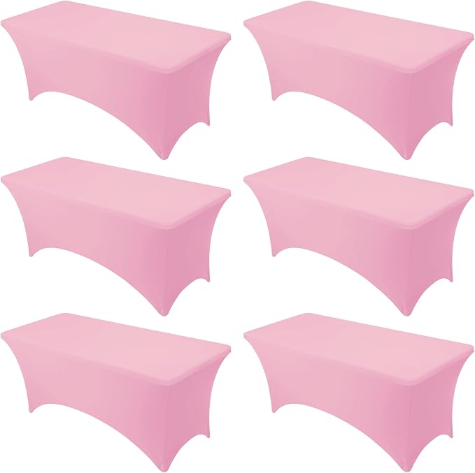6-Pack Premium Pink Spandex Tablecloths by DailySet