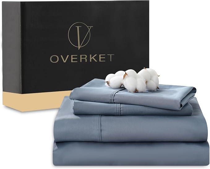 100% Egyptian Cotton Sheets Cal King Sheet Set 4PCS 1000 Thread Count Sateen by overket