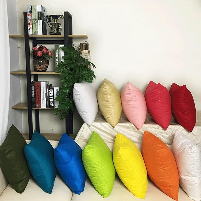 4-Pack 100% Cotton Comfortable Solid Decorative Throw Pillow Case, Thmyo Square - Image 5