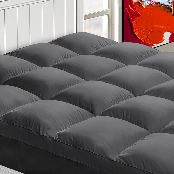 Mattress Topper Queen for Back Pain, Extra Thick Mattress Pad Cover, Plush by CHOPINMOON