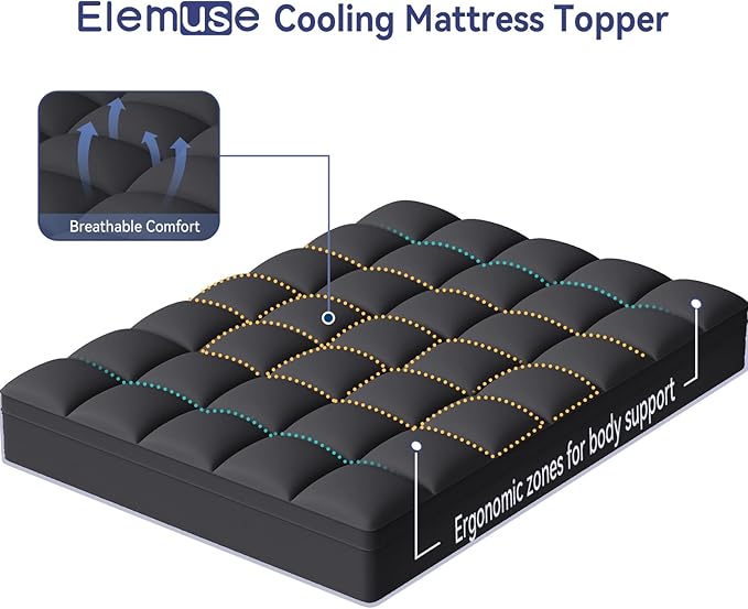 ELEMUSE RV Short Queen Black Mattress Topper - Image 2