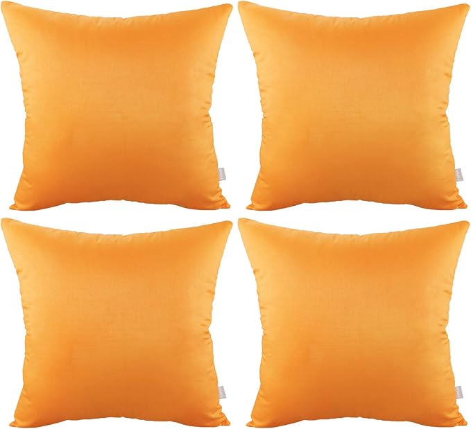 Thmyo 4-Pack 100% Cotton Comfortable Solid Decorative Throw Pillow Cases Square by Thmyo