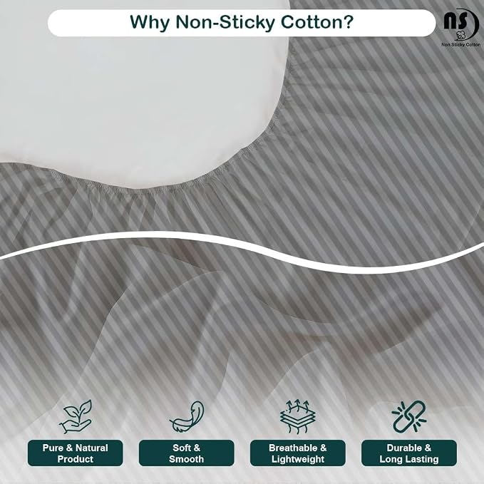 NON Sticky cotton Twin Size Sleeper Sofa Sheets, 4 Piece Egyptian Cotton Bed - Image 4