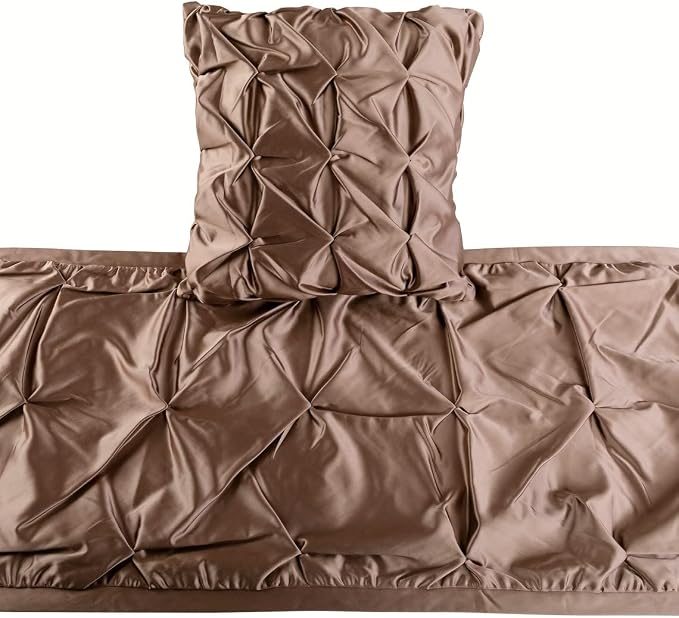 The HomeCentric Beige Bed Runner, King Size 90"x18" Decorative Bed Runner - Image 2
