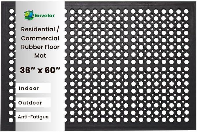Envelor Anti Fatigue Rubber Floor Mat Non-Slip Restaurant Mat by Envelor