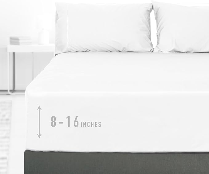 Sunflower Queen Fitted Sheet, 1-Piece Deep Pocket Fitted Bottom Sheet 16" by SunflowerHometexUS