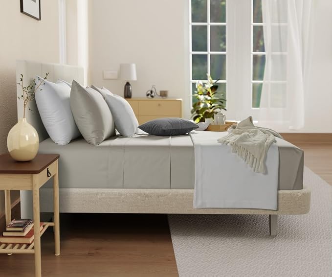 100% Cotton Sheets King Size Sheets Set, Soft Sateen Weave Luxury Hotel Sheets - Image 3