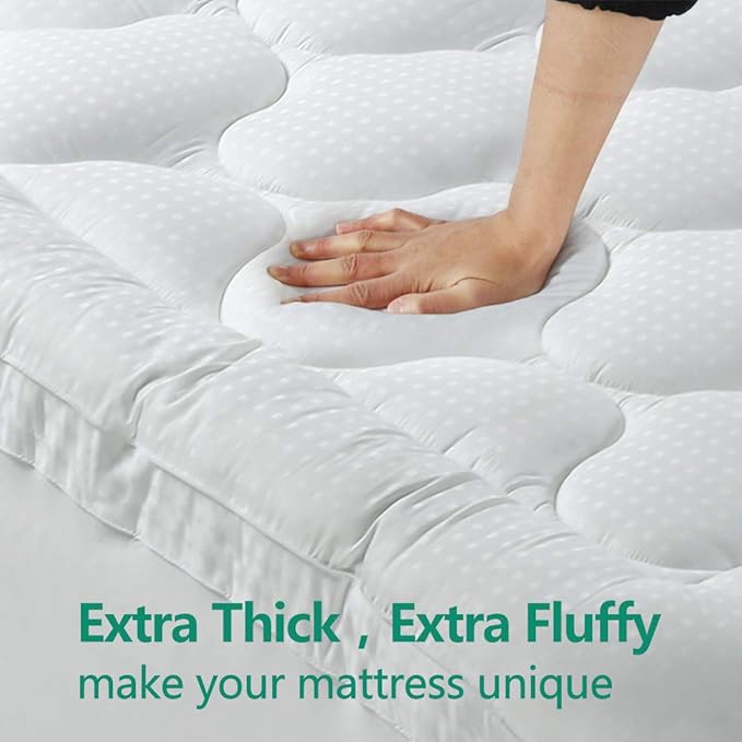 COHOME Mattress Topper Cal King 1300 GSM Extra Thick Cooling Mattress Pad 400TC - Image 3