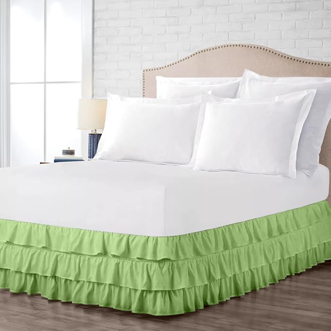 Multi-Ruffle Bed Skirt, Soft Multi Elastic Dust Ruffles - Image 3