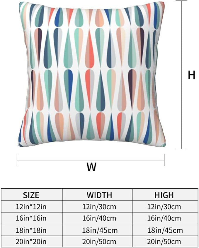 bassyil Mid Century Retro Drop Throw Pillow Covers Decorative Linen Pillow - Image 2
