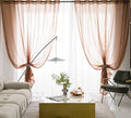 PI Borwn Sheer Curtains with Grommet, Airy Sheer Voile Light Filter Window by PI