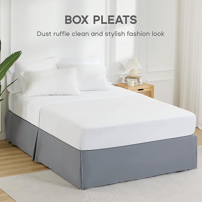 SONIVE Twin Bed Skirt, Classic Tailored Easy Fit Brushed Microfiber Skirts - Image 2