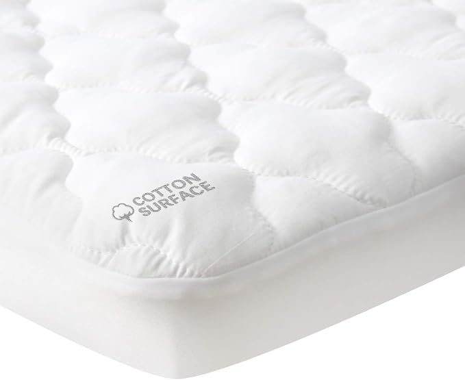 Waterproof Crib Mattress Protector, Cotton Fabric Toddler Mattress Sheets by Moonsea