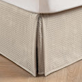 MIYE Pleated Waffle Weave Bed Skirt, Tailored Dust Ruffle 18 Inch Drop Easy Fit by MIYE