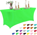 IVAPUPU 6FT Table Cloth for Rectangular Fitted Events Stretch Green Table by IVAPUPU