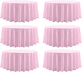 Round Tablecloth 6 Pack 108 Inch Pink Tablecloths Washable Decorative Linen by AOCOZHomeLifeMuseum