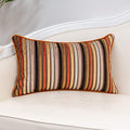 Yangest Orange Striped Throw Pillow Cover Multicolor Velvet Cushion Cover by Yangest