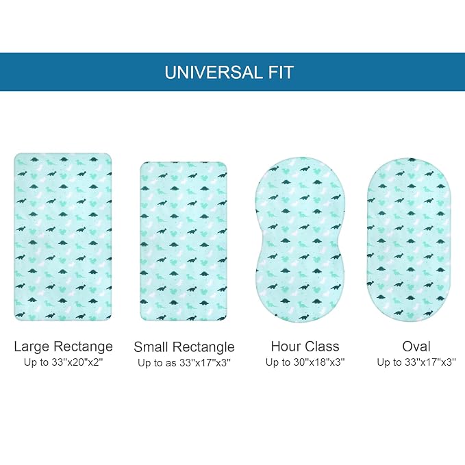 Bassinet Sheet 4 Pack for Baby Boys, Bassinet Sheets Ultra Soft Universal Fit - Image 5