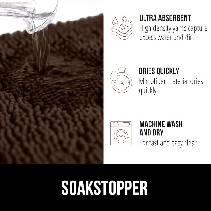 GORILLA GRIP SOAKSTOPPER Dog Door Mat, 70x24 Machine Washable Rug Absorbent - Image 4