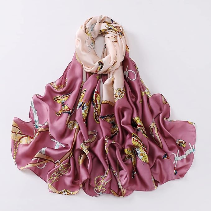 Fashion Scarves Scarf 100% Silk Feeling Scarf Silk Like Scarves Long - Image 2