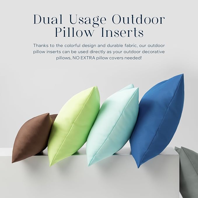 Phantoscope Pack of 4 Premium Dual Usage Outdoor Pillow Inserts, Waterproof - Image 6