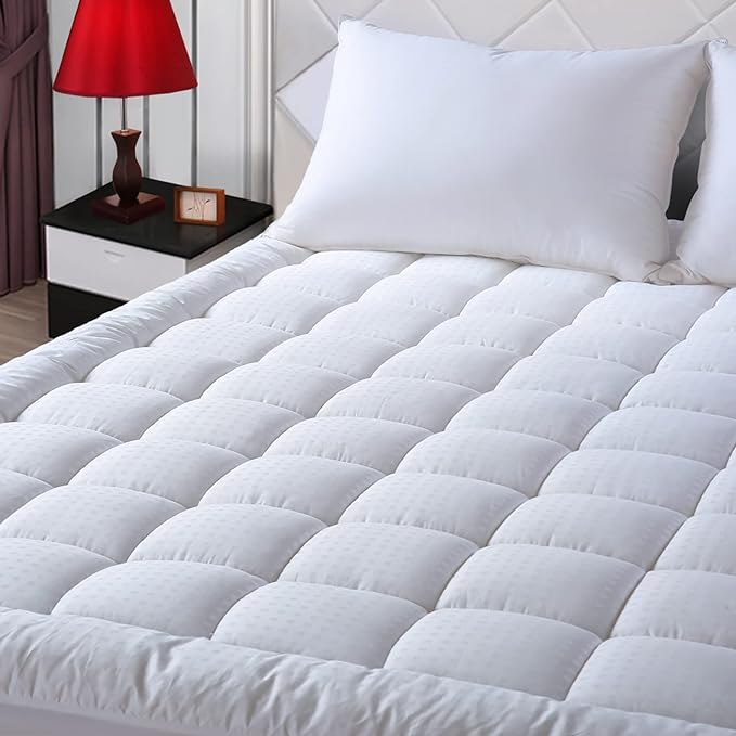 EASELAND Queen Size Mattress Pad Pillow Top Mattress Cover Quilted Fitted by EASELAND