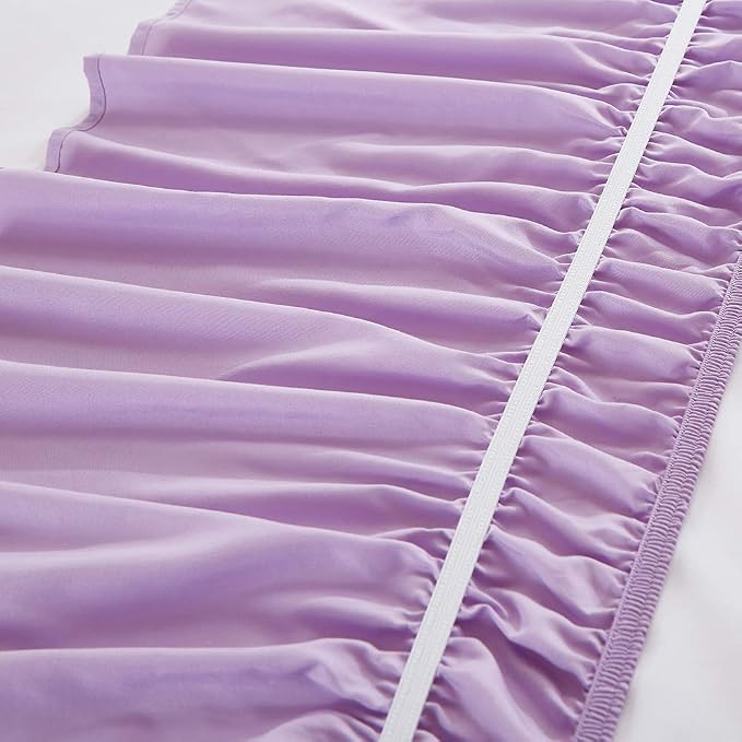 MEILA Wrap Around Bed Skirt Three Fabric Sides Elastic Dust Ruffled 16 Inch - Image 6