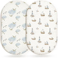 Bassinet Sheets for Baby Girls Boys 2 Pack, Fitted Baby Mattress Sheet for by Home