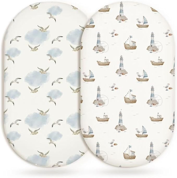 Bassinet Sheets for Baby Girls Boys 2 Pack, Fitted Baby Mattress Sheet for by Home