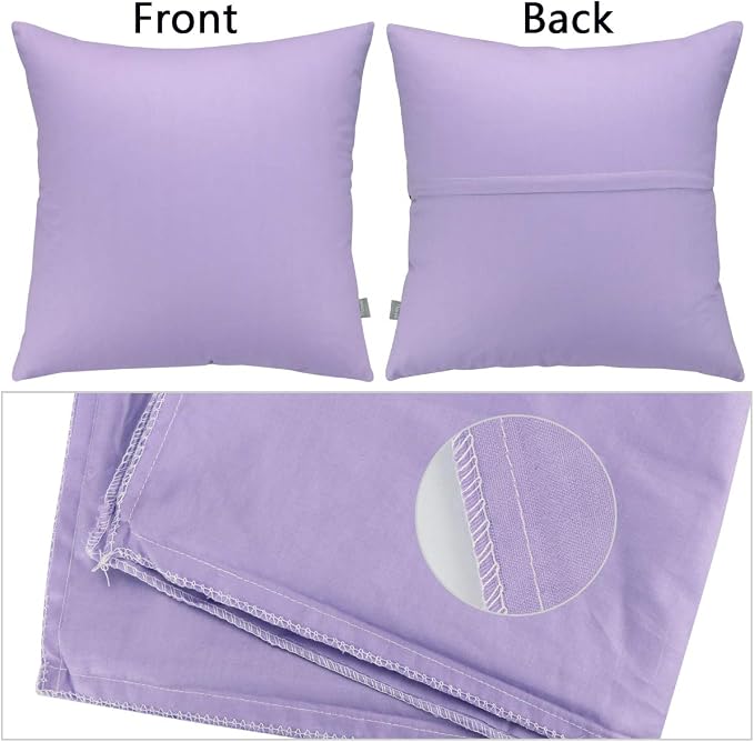 4-Pack 100% Cotton Comfortable Solid Decorative Throw Pillow Case, Thmyo Square - Image 6