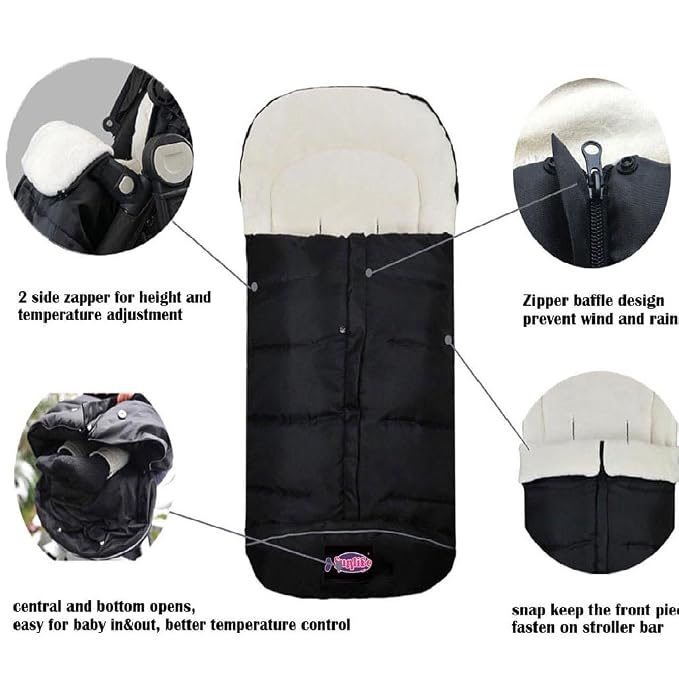 German Designed Universal Stroller Footmuff, 5 Way Zippers Style - Image 3