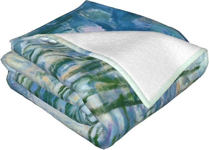 Monet Water Lilies Soft Blanket All Season Fuzzy Throw Warm Lightweight Blanket - Image 6