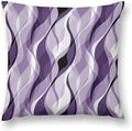 Purple Throw Pillow Covers Modern Abstract Purple and Grey Striped Decorations by MYS+QiQi