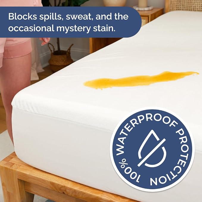 100% Waterproof Mattress Protector Or Your Money Back Twin Size-Premium Fitted - Image 2