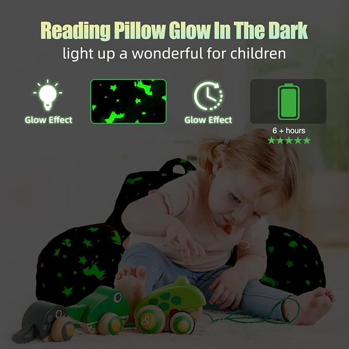 Meeting Story Colorful Gradient Rainbow Star Unicorn Luminous Reading Pillows - Image 2
