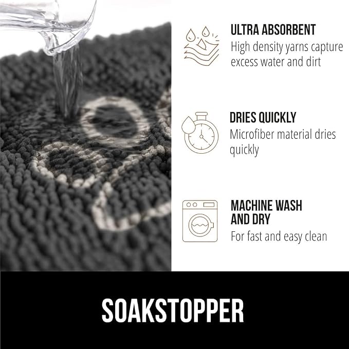 GORILLA GRIP SOAKSTOPPER Dog Door Mat, 48x30 Machine Washable Rug Absorbent - Image 4